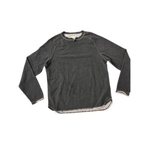 Simple Standards Mens XL Long Sleeve Henley Shirt Charcoal Raglan